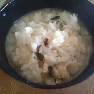 卵と椎茸、揚げの七草粥